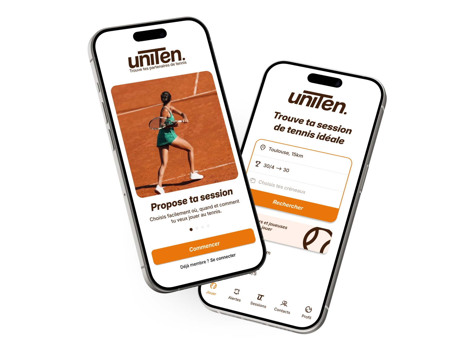 Écran d'accueil de l'application UNITEN