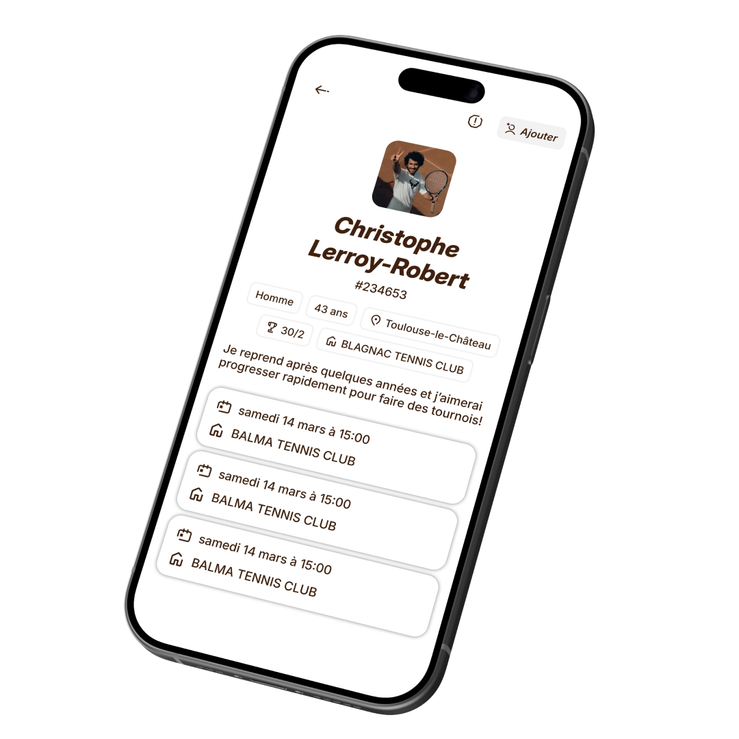Écran Construis ton réseau de joueurs et joueuses — application UNITEN